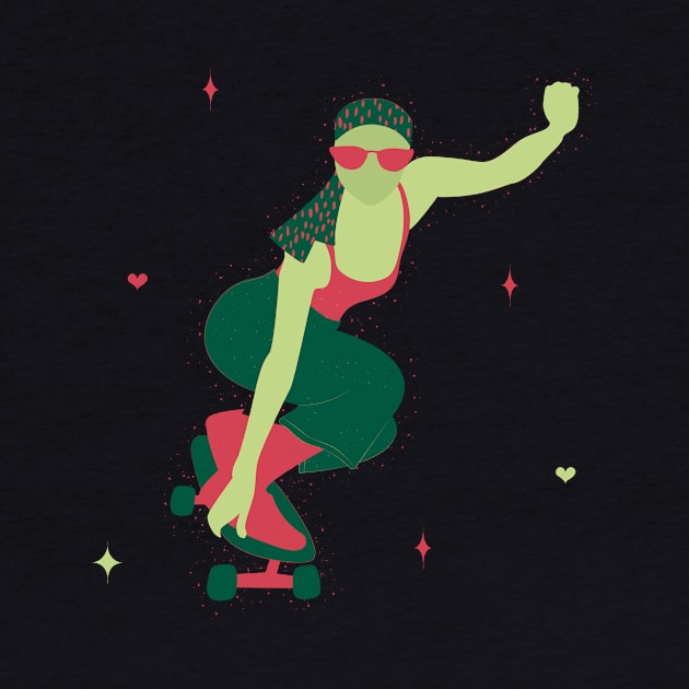 Green Skater Girl by Design by Maria 